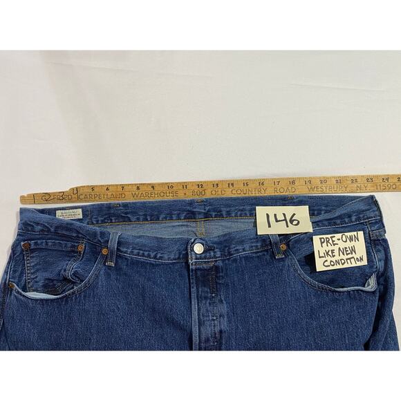 Levi's Premium 501 Original Fit Jeans Mens 46x32 Blue Straight Medium Wash Denim - Picture 7 of 11